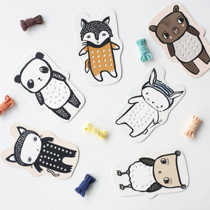 Baby Animals Lacing Cards for Baby by Wee Gallery