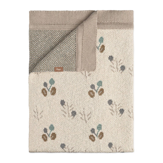 Poppy Organic Cotton Knitted Baby Blanket by Crane Baby