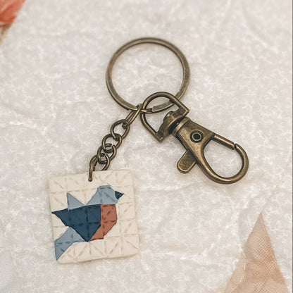Spring Birdie | Quilted Style Keychains by Sydni Carlson Art