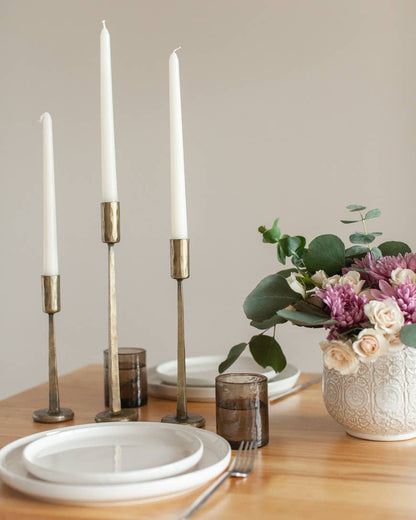 Dante Hand-Forged Iron Candle Holder | Brass by Creative Women