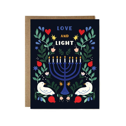 Love & Light Hanukkah Card by Ula Blooms