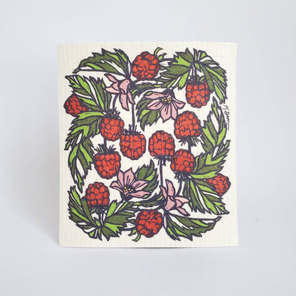 Summer Raspberry Swedish Dishcloth by Little Green