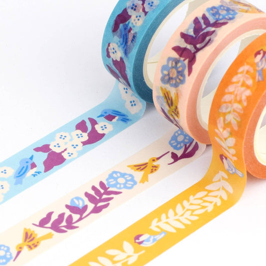 Birds & Blooms Washi Tape | Peach by Nuthatch Studio