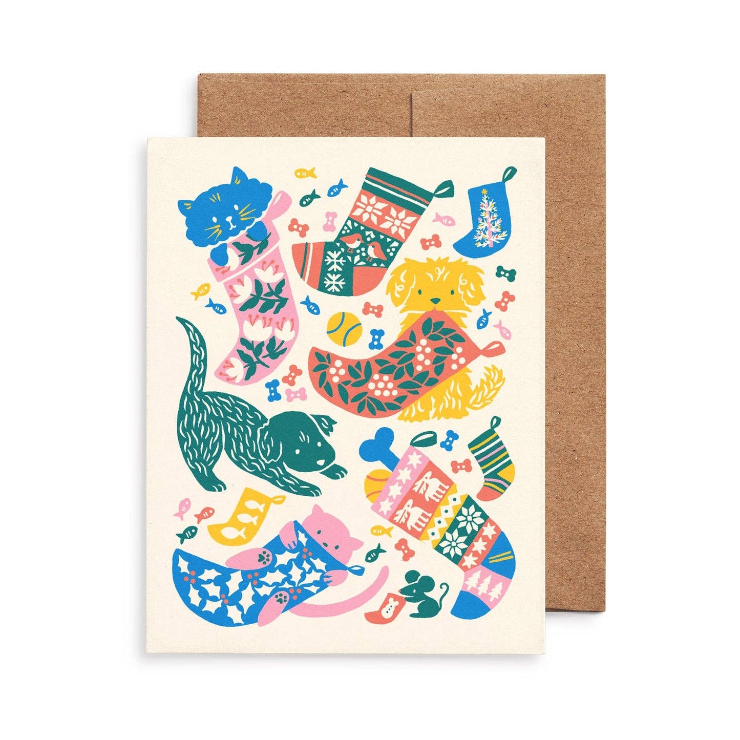 Merry Pets Christmas Stockings Card by Nuthatch Studio