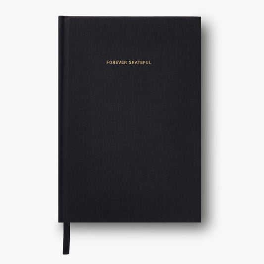 Forever Grateful Black Linen Notebook by Souvenir