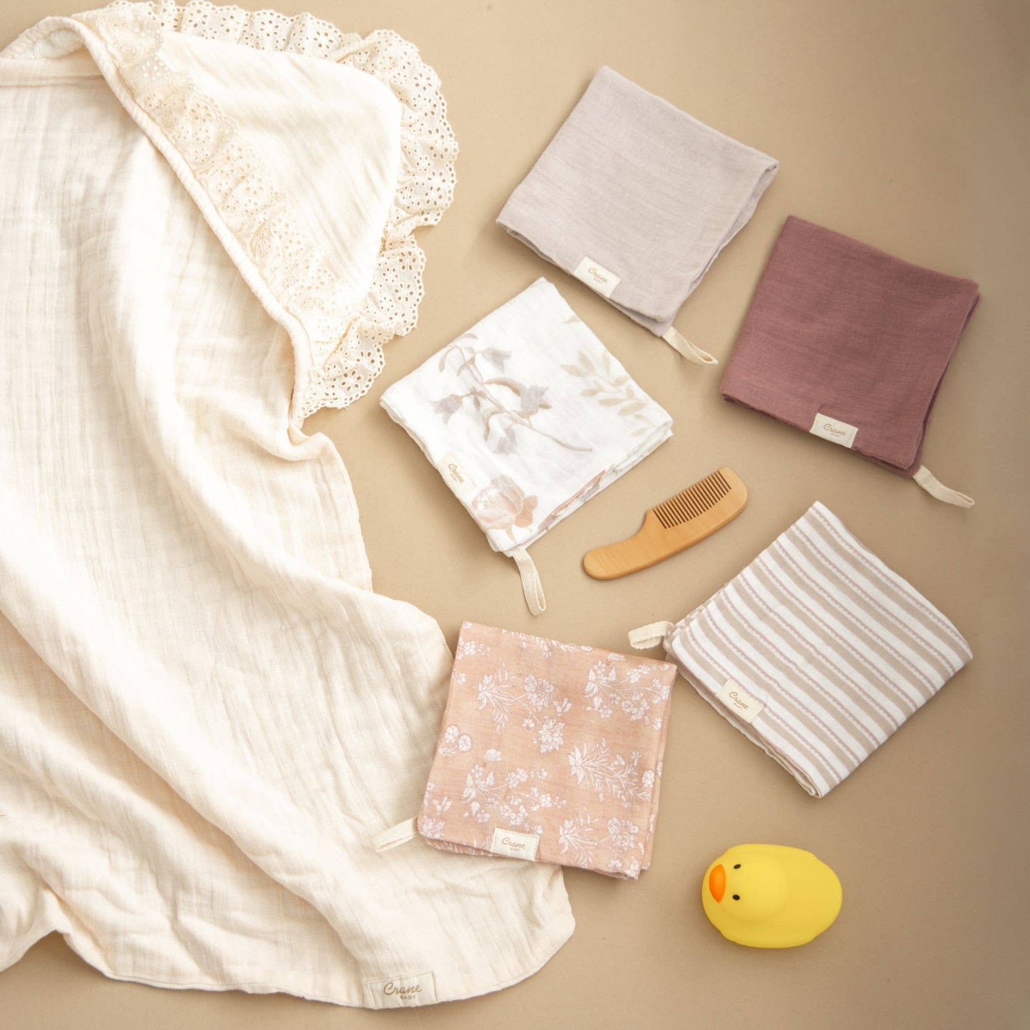 Violet 5-Piece Washcloth Set by Crane Baby