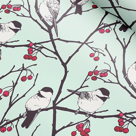 Chickadees Wrapping Paper by Brianna Reagan