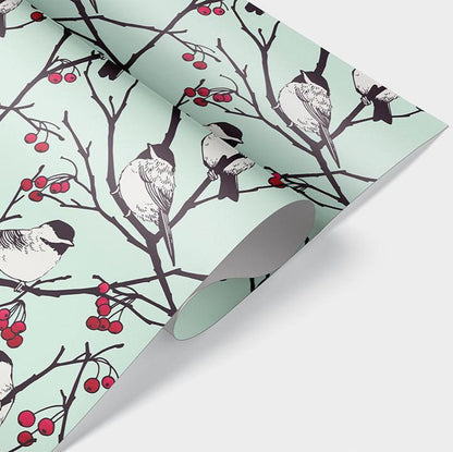 Chickadees Wrapping Paper by Brianna Reagan