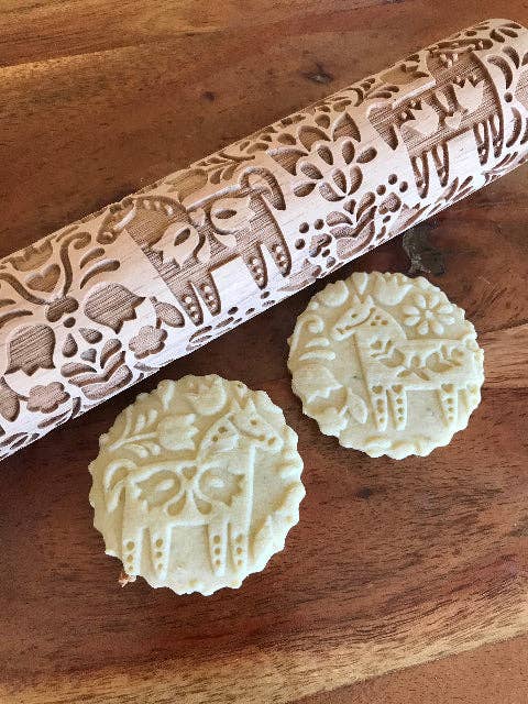 Dala Horse Embossed Rolling Pin by Sweet Rolling Pins