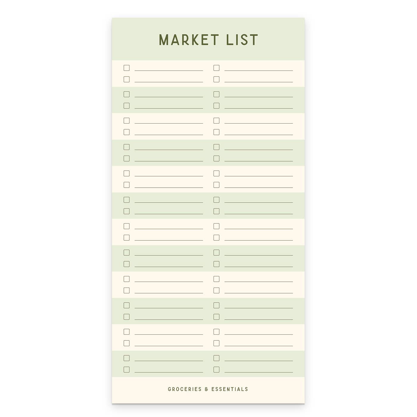 Striped Market List Notepad in Seaglass by Ruff House Print Shop