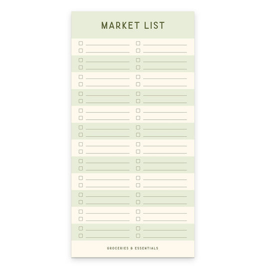 Striped Market List Notepad in Seaglass by Ruff House Print Shop