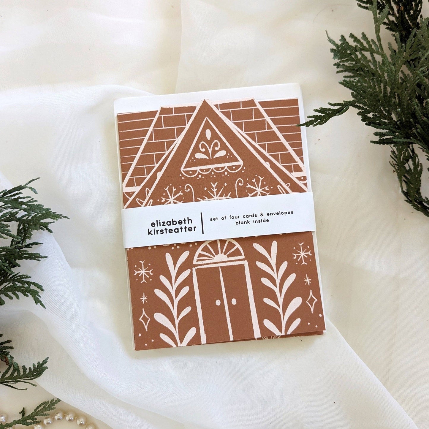 Gingerbread Houses | Set of Four Cards by Elizabeth Kirsteatter