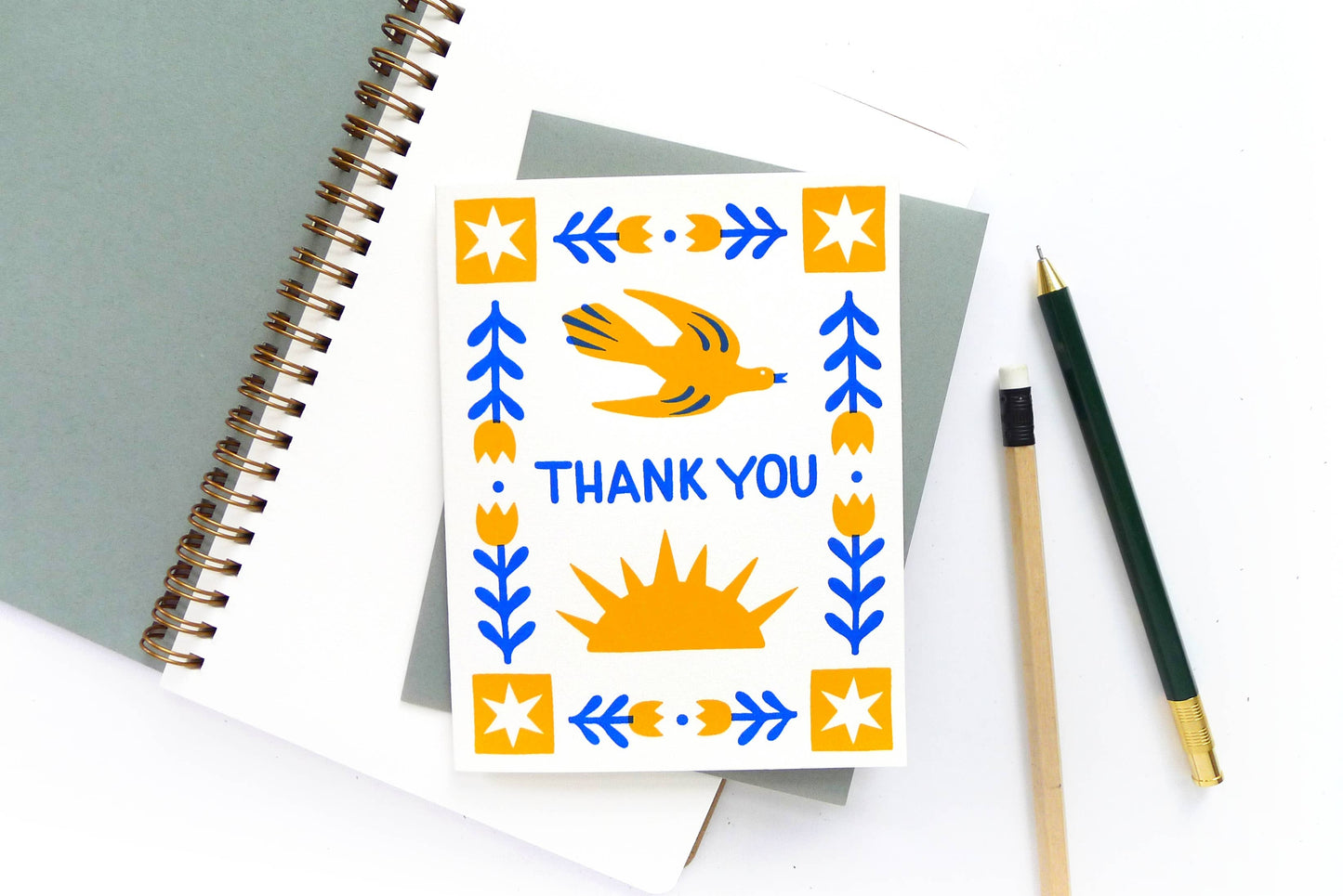 Folk Thank You Card by Middle Dune