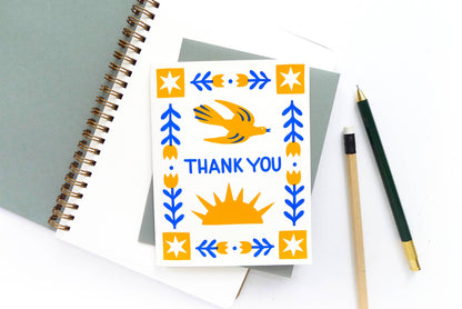 Folk Thank You Card by Middle Dune