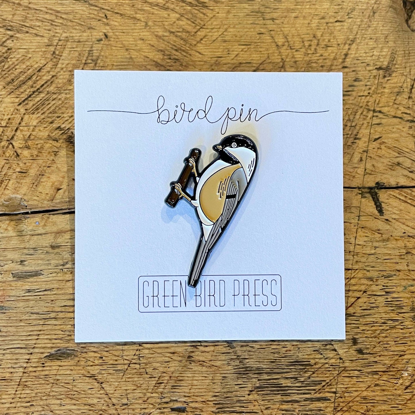 Black-capped Chickadee Enamel Pin by Green Bird Press