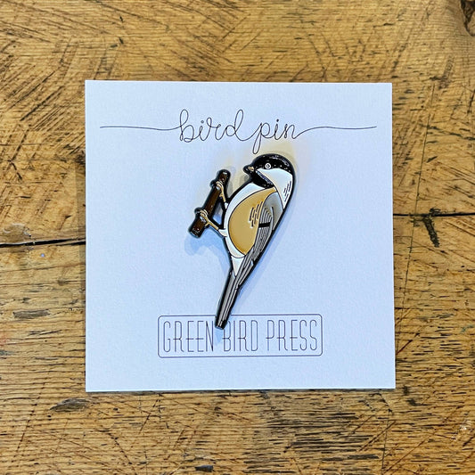 Black-capped Chickadee Enamel Pin by Green Bird Press