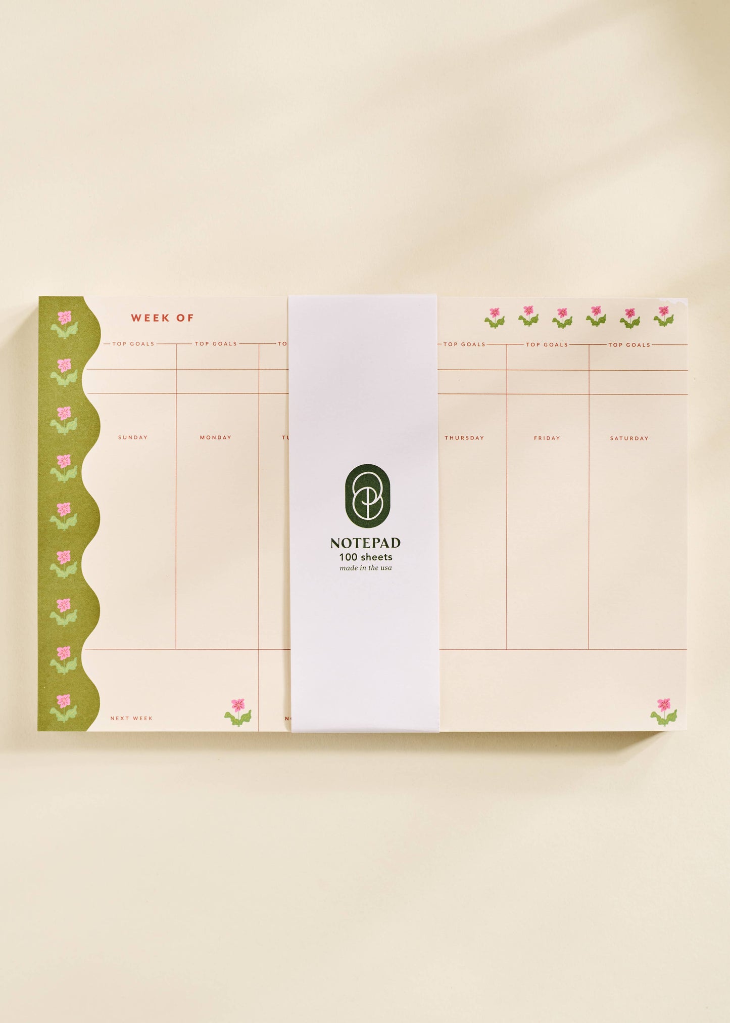 Garden Border Weekly Plan Notepad by One & Only Paper