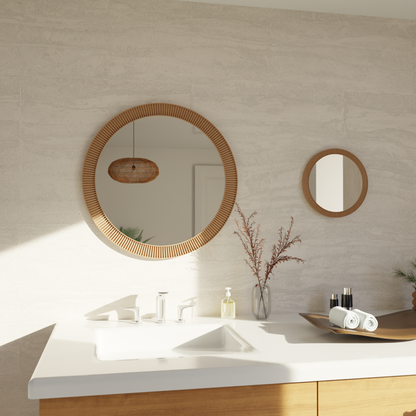 Sun Mirror | 18" Natural Wood by Modernized Pottery