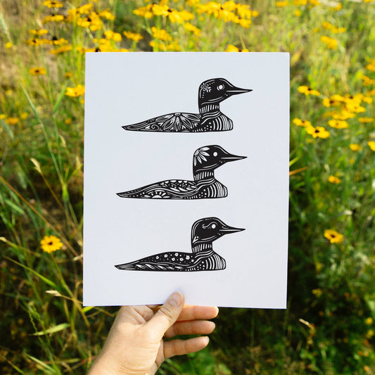 Common Loon Print Wall Art Nordic by Hinterland Goods