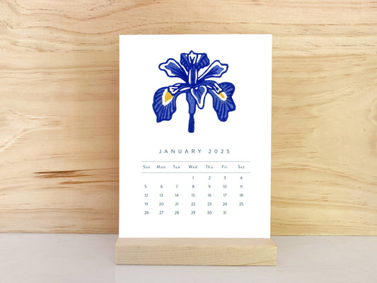 2025 Desktop Calendar with Wood Stand by Nan Onkka Prints