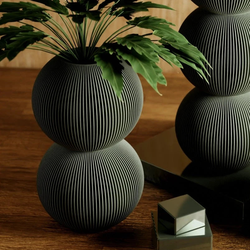 Double Bubble Vase | Muted Green by Modernized Pottery