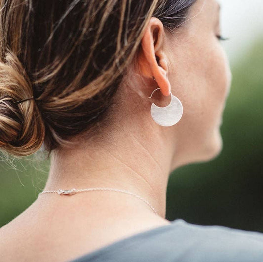 Sterling Silver Disc Earrings by Modern Madini
