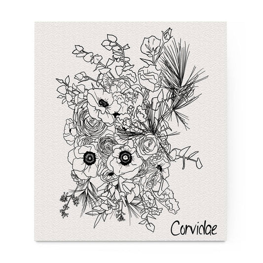 Floral Bouquet Swedish Dishcloth by Corvidae