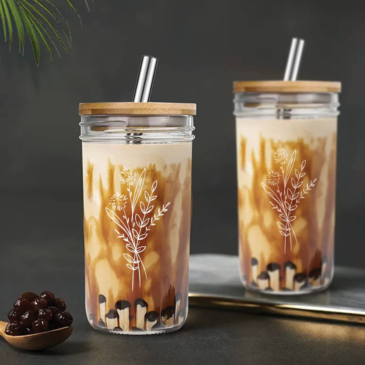 Floral Bouquet Glass Tumbler by Grace and Joy Co.