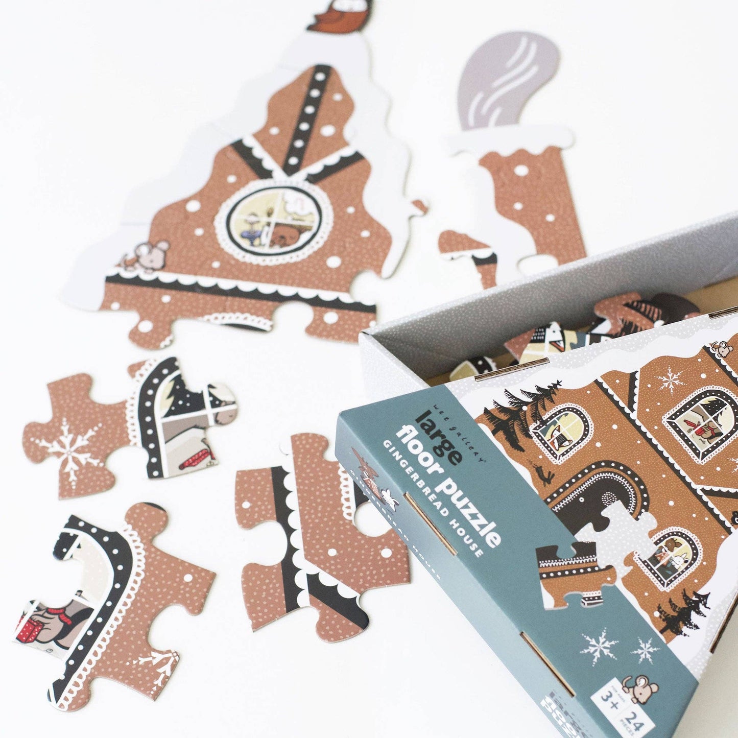 Gingerbread House Holiday Floor Puzzle by Wee Gallery