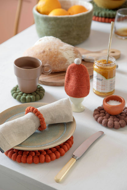 Felted Coasters | Set of 2 | Plum by Gry and Sif