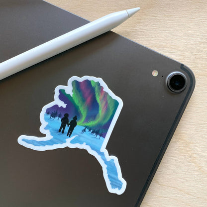 Northern Lights Alaska State sticker by Michele Michael Art