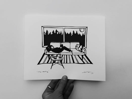 Cozy Reading 8x10 print by Anna Brones