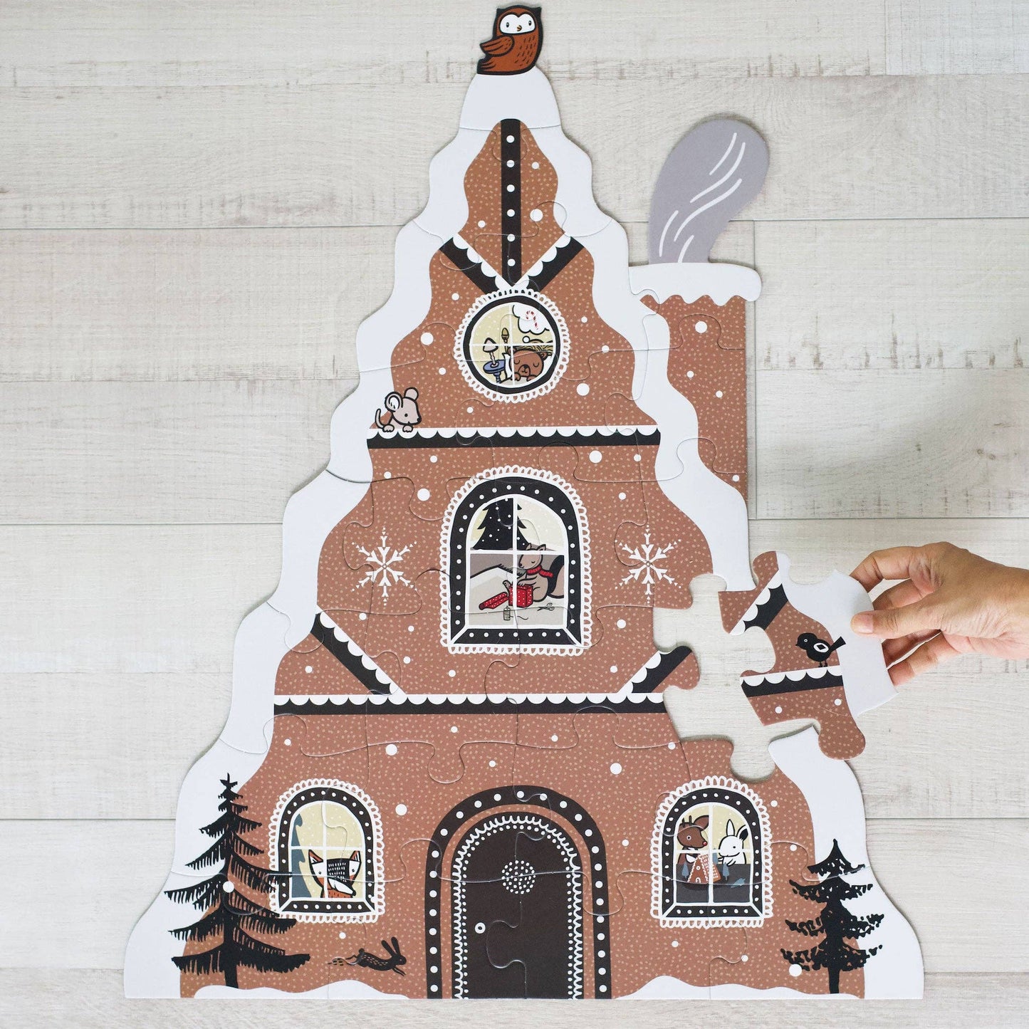 Gingerbread House Holiday Floor Puzzle by Wee Gallery