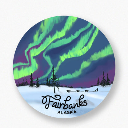 Northern Lights Fairbanks sticker by Michele Michael Art