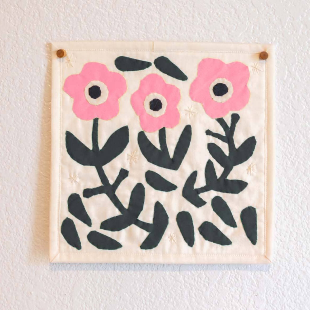 Nordic Floral Scene DIY Sewing Kit | Pink + Black