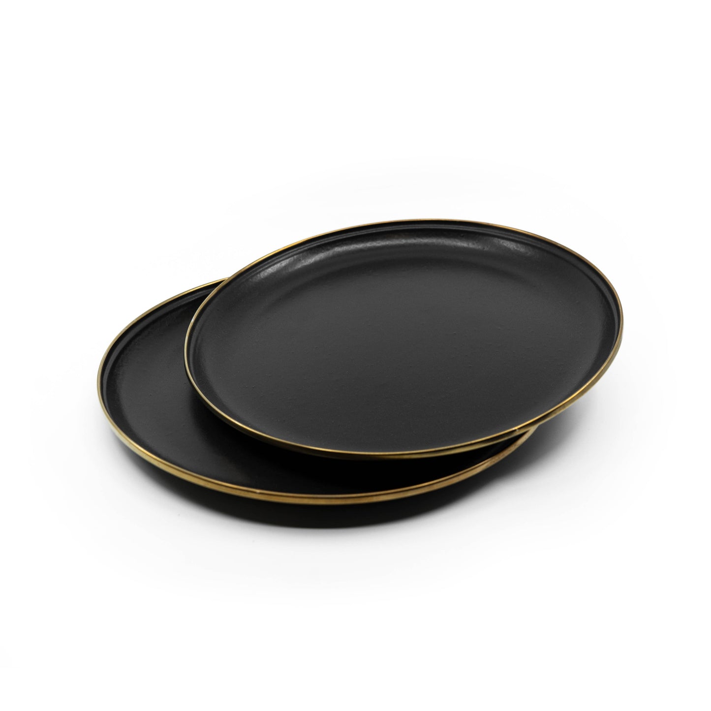 Enamel Dinner Plate | Charcoal + Gold