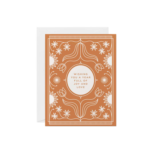 Rust Floral Joyful Year Birthday Greeting Card by Line & Kind Paper Co.