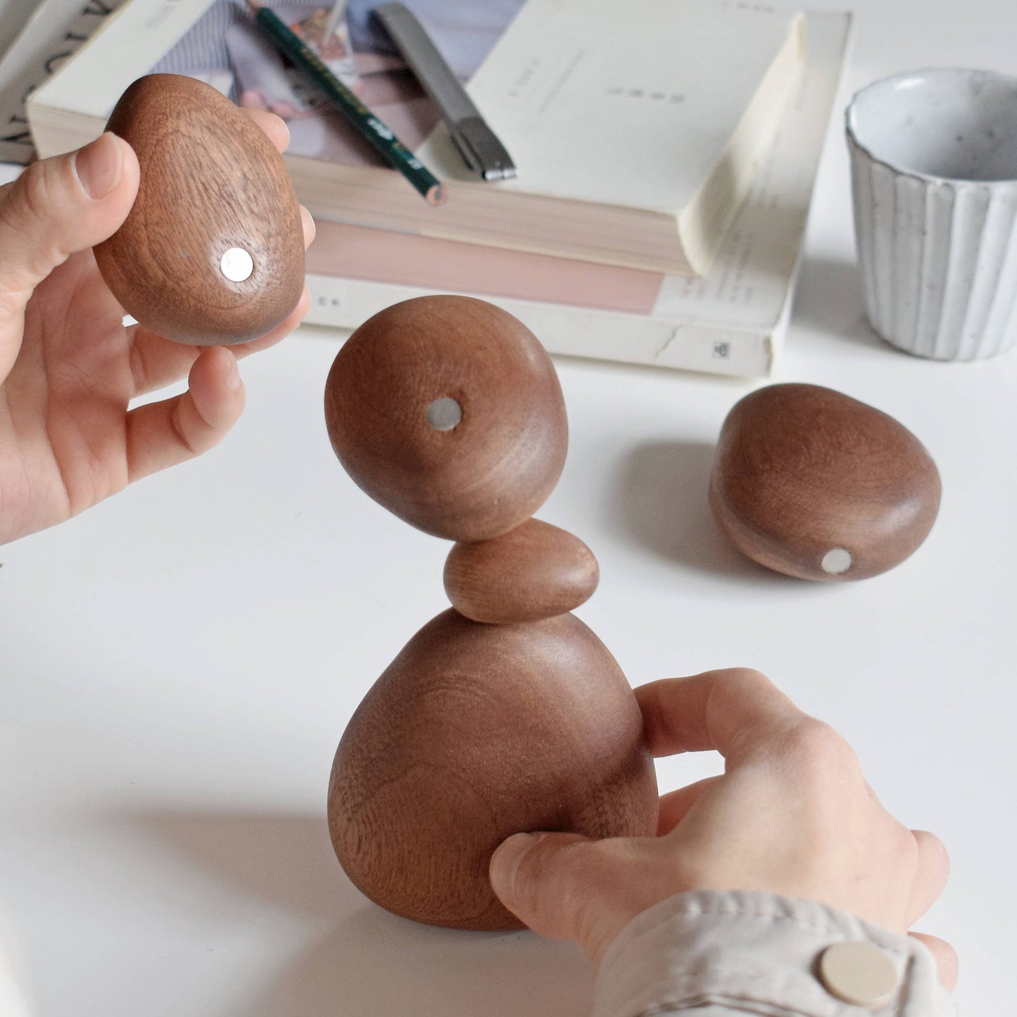 Sapele Wood Balance Stones