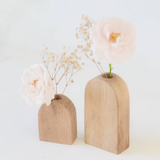 Wood Arched Bud Vases by White Gables Home