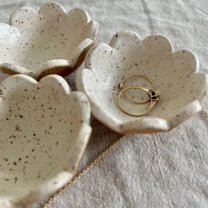 Cream Flower Ring Dish by Void & Form Ceramics