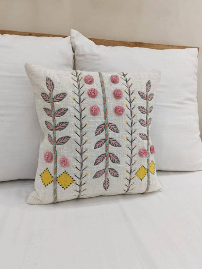Pom Pom Leaf 20" x 20" Throw Pillow | Blush