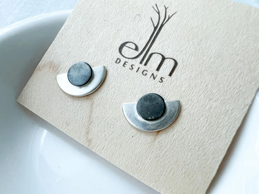 Silver/Shibuichi Crescent Posts by Elm Designs