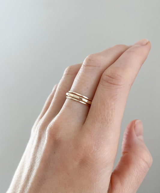B || Gold Ring Stack by Elm Designs