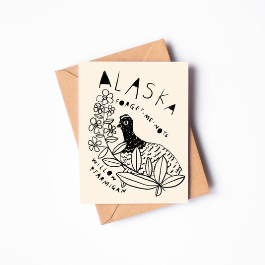 Alaska State Flower & Bird Greeting Card by Rani Ban