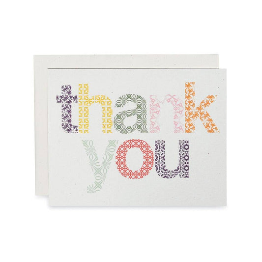 Set of 8 Woodblock Thank You Cards by June & December