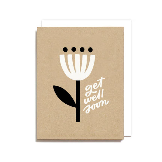 Get Well Soon Minimal Flower Card by Worthwhile Paper