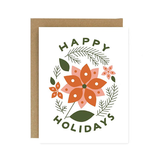 Happy Holidays Poinsettia Card by Worthwhile Paper