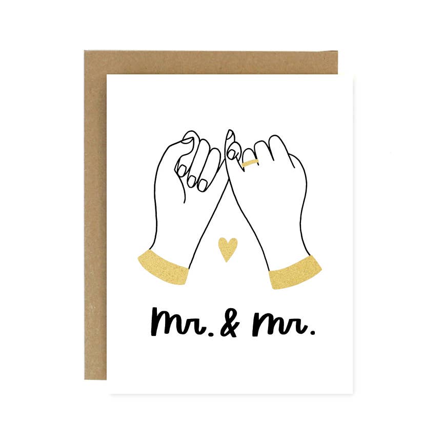 Mr. & Mr. Pinky Promise Wedding Card by Worthwhile Paper