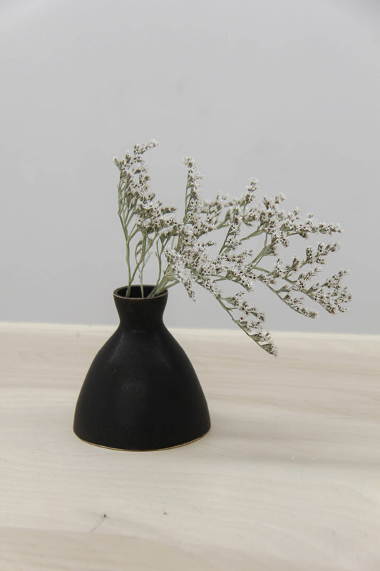 Matte Black Ceramic Candle Taper Holder / Bud Vase by JordanB Ceramics