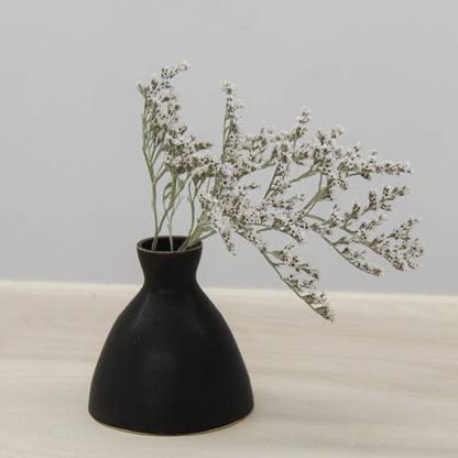 Matte Black Ceramic Candle Taper Holder / Bud Vase by JordanB Ceramics
